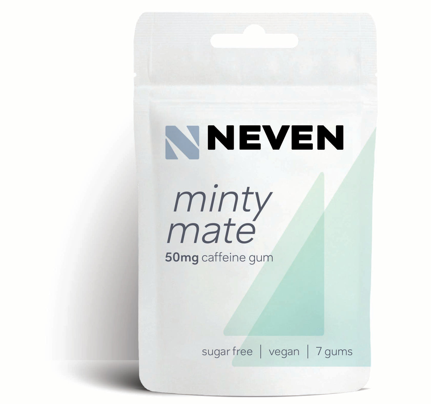 NEVEN GUM minty mate – koffeinhaltiger Kaugummi mit 50 mg Koffein im Minze-Mate-Geschmack.